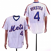Mets 4 Lenny Dykstra White Throwback 25th Anniversary Jersey Dzhi,baseball caps,new era cap wholesale,wholesale hats